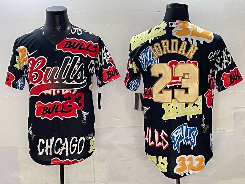 Men Chicago Bulls Nike #23 Jordan black NBA 2025 Jersey style 08
